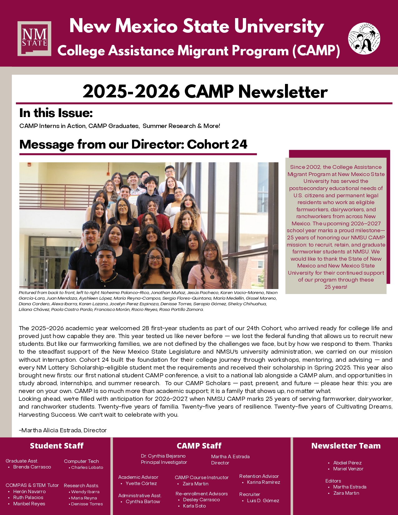 Latest CAMP Newsletter
